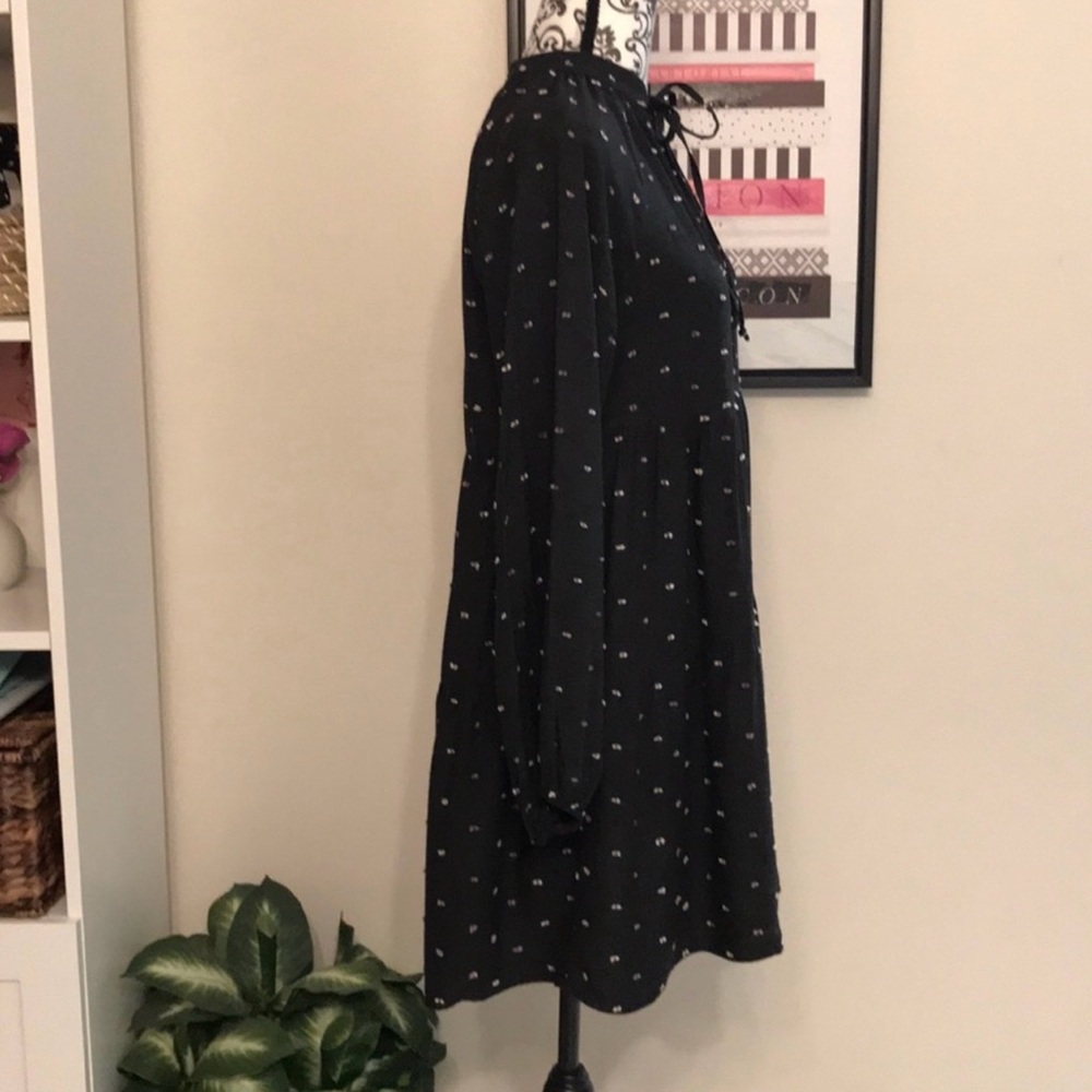 NWT ZARA Dotted Black Long Sleeve Mesh Mini Dress - Small - Picture 9 of 13